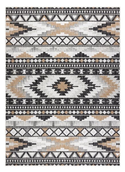 Dywany Łuszczów Kusový koberec Cooper Sisal Aztec 22235 ecru/black – na ven i na doma - 180x270 cm