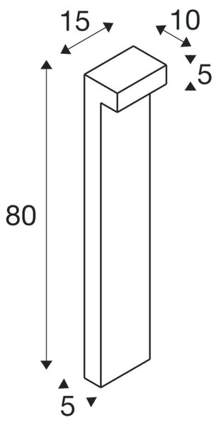 BIG WHITE SLV L-LINE OUT 80 FL Pole venkovní LED stojací svítidlo horizontální antracit CCT switch 3000/4000 K 1003538