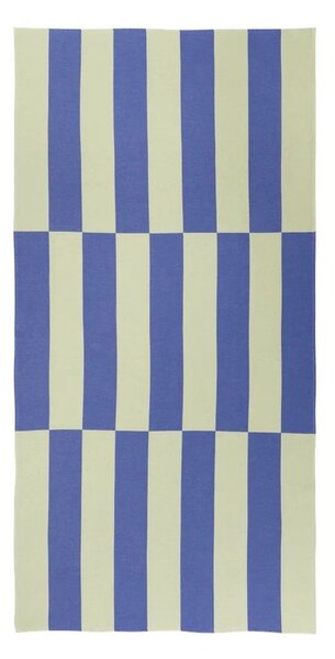 Světle žlutá/modrá bavlněná plážová osuška 100x160 cm Su – noo.ma