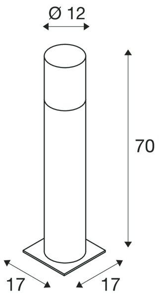 BIG WHITE SLV LISENNE POLE 70, E27, šedá, IP54 1000666
