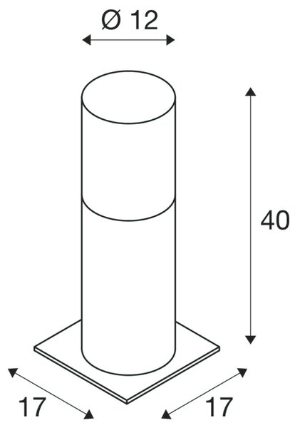 BIG WHITE SLV LISENNE POLE 40, E27, šedá, IP54 1000665