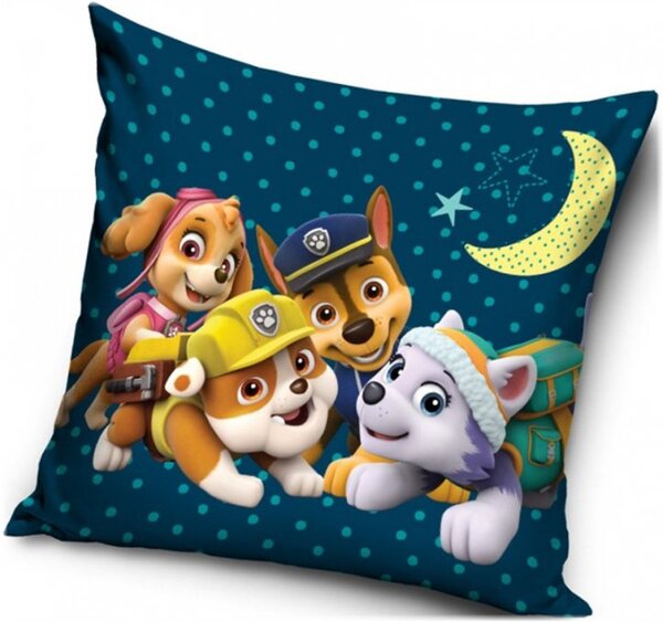 Velurový polštář Paw Patrol - Tlapková patrola - motiv Noční hlídka | 40 x 40 cm