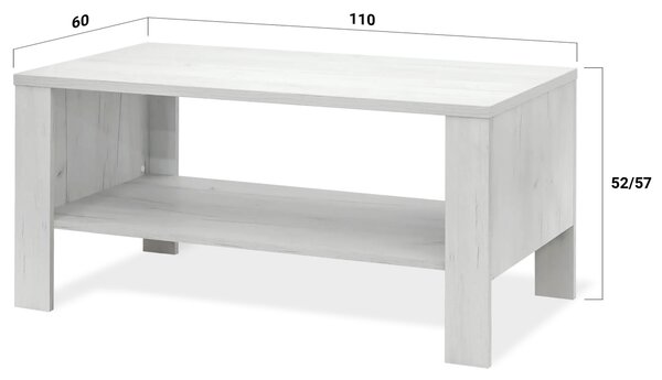 Konferenční stolek ADEL Akácie světlá, Výška: 52cm