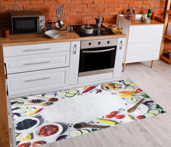 Protiskluzový koberec / běhoun ANDRE 33580 stříbrný / zelený
