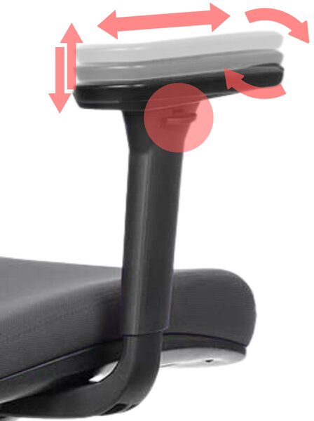 MERCURY Ergonomická kancelářská židle LOMAX - šedá látka / nosnost 150 kg