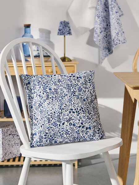 Sinsay - Dekorační polštář s rostlinným motivem - námořnická modrá