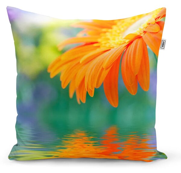 Sablio Polštář Oranžová gerbera - 40x40 cm