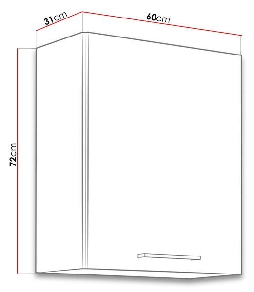 Kuchyňská horní jednodveřová skříňka 60 cm ZHILAN - dub lancelot / matera