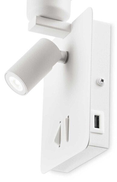LED Nástěnné svítidlo Ideal Lux Gea MAP2 Square Bianco 239521 3W 130lm 3000K E27 1x60W IP20 hranaté bílé