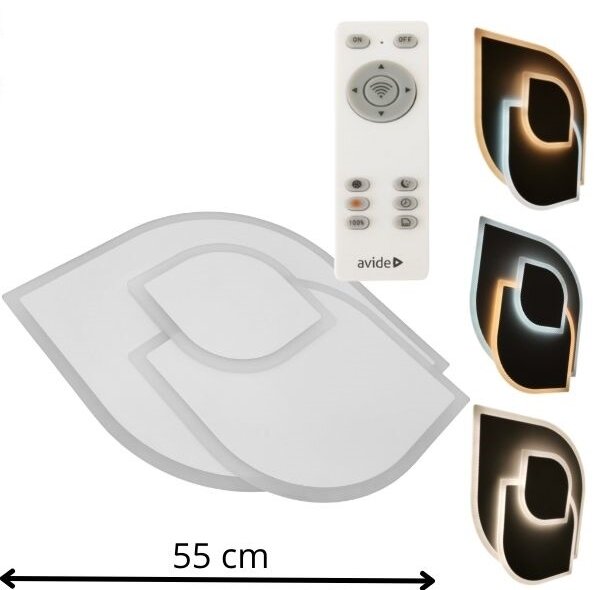 Designové led stropní svítidlo Avide Levy XL 55cm 65W 5360lm CCT dálkové ovládání, 3 roky