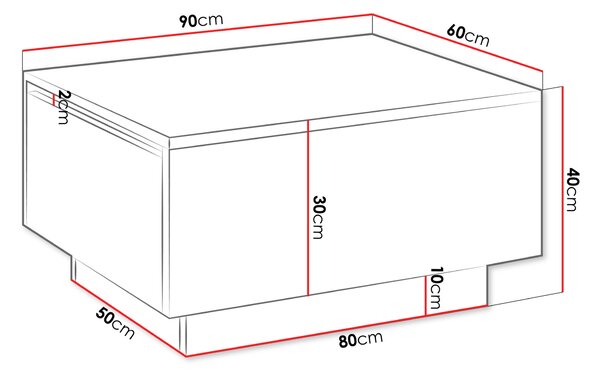 Konferenční stolek 90x60 cm NORAN - mramor černý