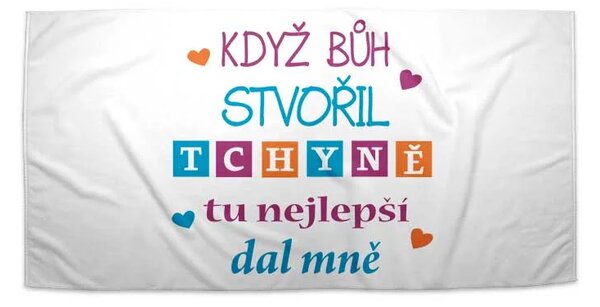 Sablio Ručník Když Bůh stvořil tchyně tu nejlepší dal mně - 30x50 cm