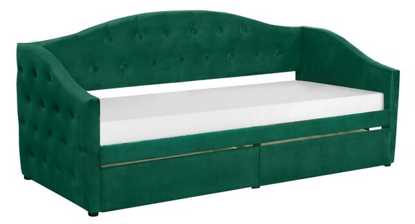 Jednolůžková postel (válenda) 90 cm Zonas (zelená) (s roštem) (s úl. prostorem)