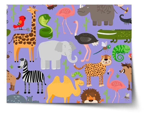 Sablio Plakát Animované safari - 60x40 cm