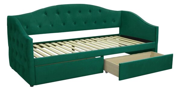 Jednolůžková postel (válenda) 90 cm Zonas (zelená) (s roštem) (s úl. prostorem)