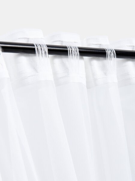 Sinsay - Sada záclon na pásce s vyšívanými lekníny 2 pack - bílá