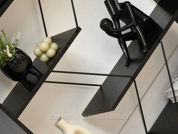 Úzký designový regál MATTEO - černý
