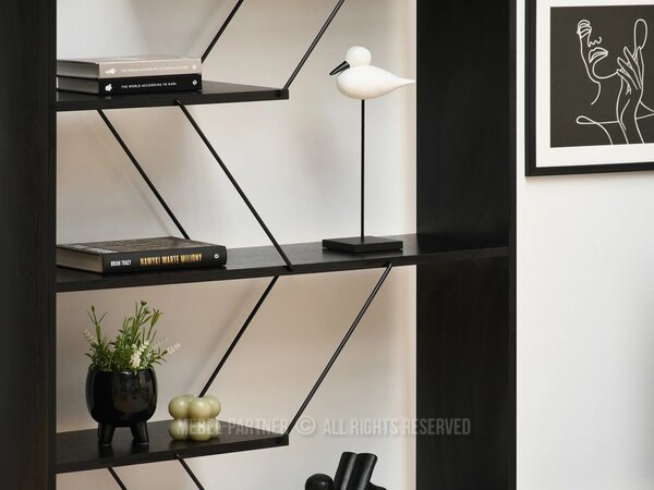 Úzký designový regál MATTEO - černý