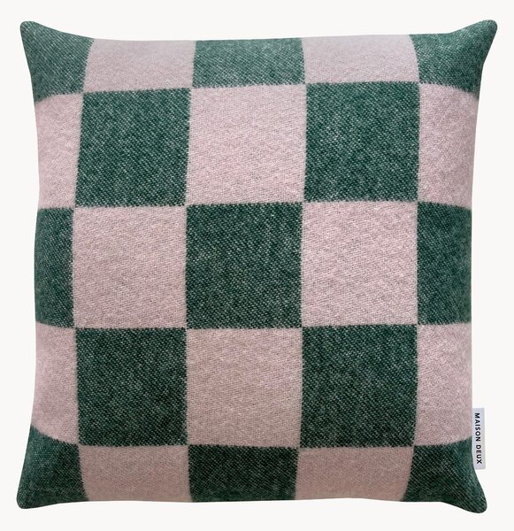 Dekorativní pletený povlak na polštář z novozélandské vlny Checkerboard