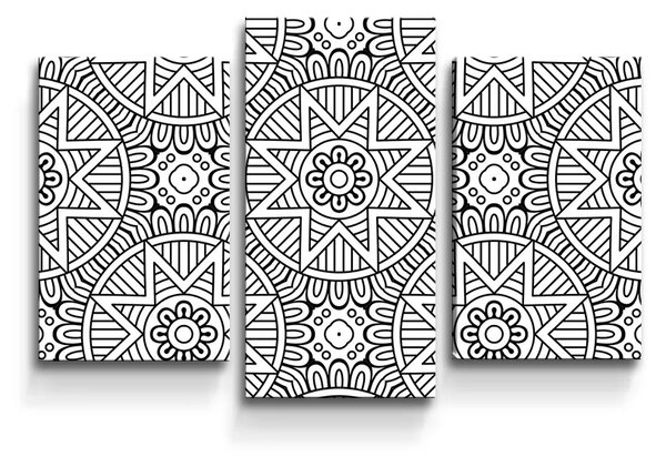 Sablio Obraz - 3-dílný Hvězdy mehendi - 75x50 cm