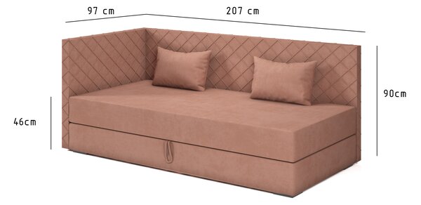 Válenda s úložným prostorem 90x200 ALAMO 4 - béžová
