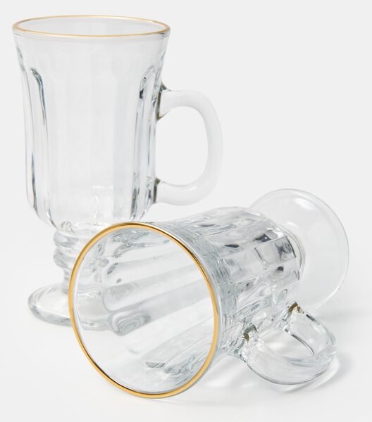 Sinsay - Sklenice na nožce se zlatým okrajem 2 pack - clear