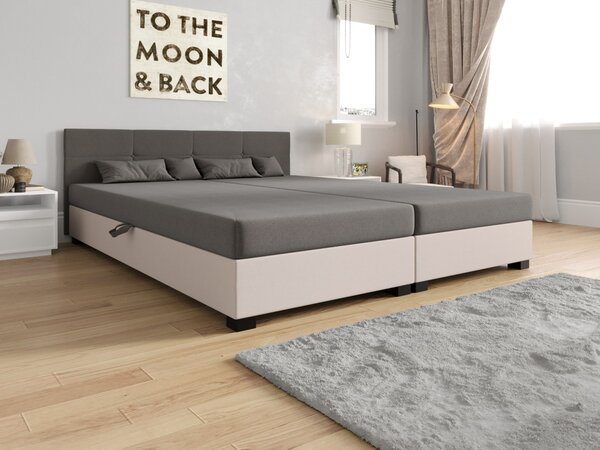 Americká postel s úložným prostorem 180x200 ROSIE 15 - tmavě béžová / ecru