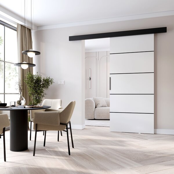 Interiérové dveře na stěnu BARRET 20 - 86 cm, bílé / černé