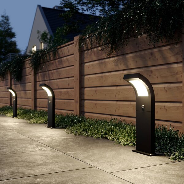 Arcchio Advik LED osvětlení cesty, 60 cm, antracit, senzor, IP54, Černá, Hliník, Moderní