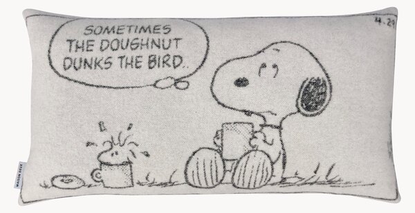 Dekorativní pletený povlak na polštář z novozélandské vlny Peanuts Comic Doughnut