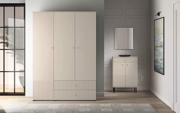 Třídveřová šatní skříň 150 FAREL - kašmír
