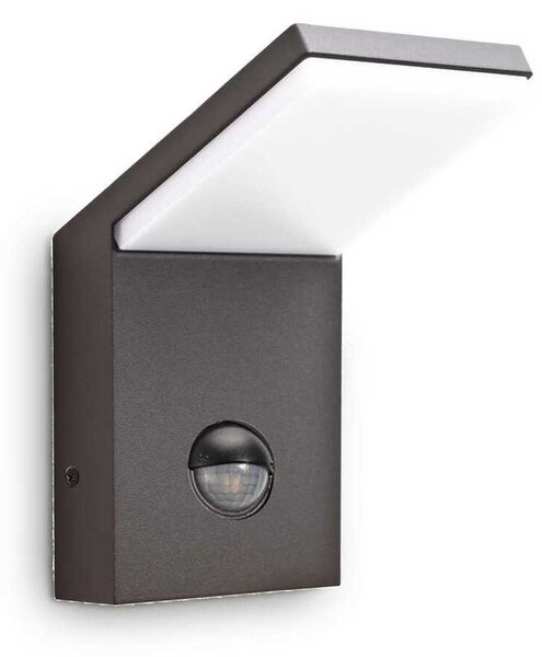 LED Venkovní nástěnné svítidlo Ideal Lux STYLE AP SENSOR BIANCO 3000K 269146 9,5W 750lm 3000K IP54 10cm bílé s PIR senzorem