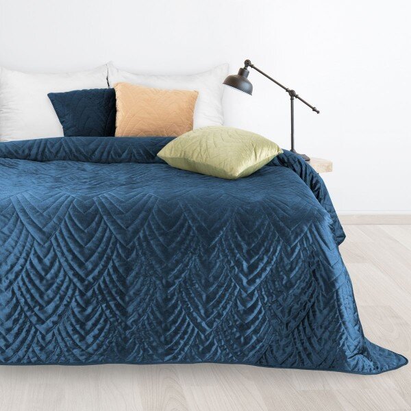 Sametový přehoz na postel Luiz6 modrý new Modrá 200x220 cm