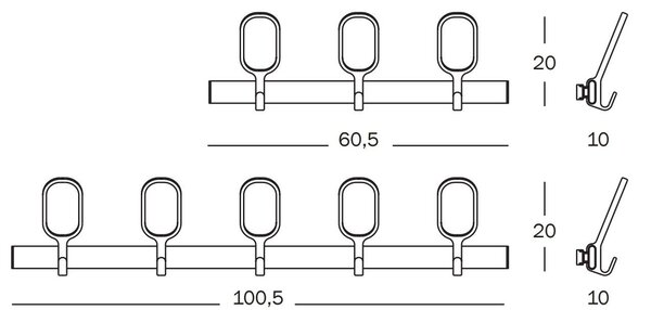 Magis nástěnné věšáky Birds On Wire 3 hooks