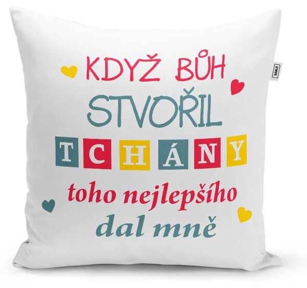 Sablio Polštář Když Bůh stvořil tchány: 40x40 cm