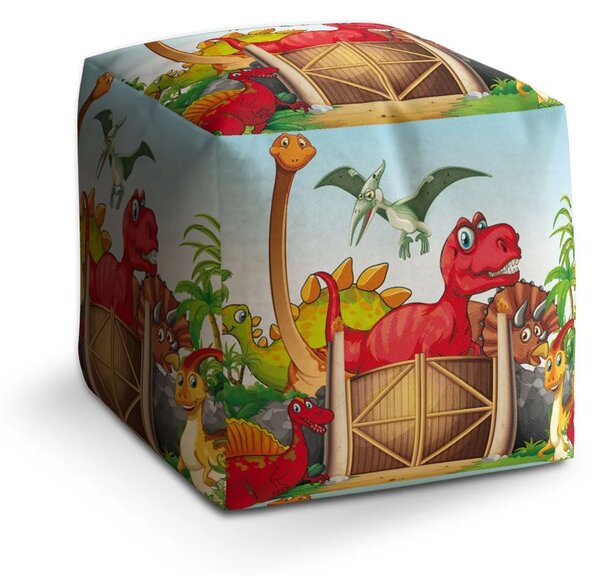 Sablio Taburet Cube Dinosauři 4 - 40x40x40 cm