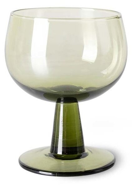 Set 4ks zelená oliv sklenice na víno na nízké noze The Emeralds - Ø 8*11cm/ 250ml - HKLIVING