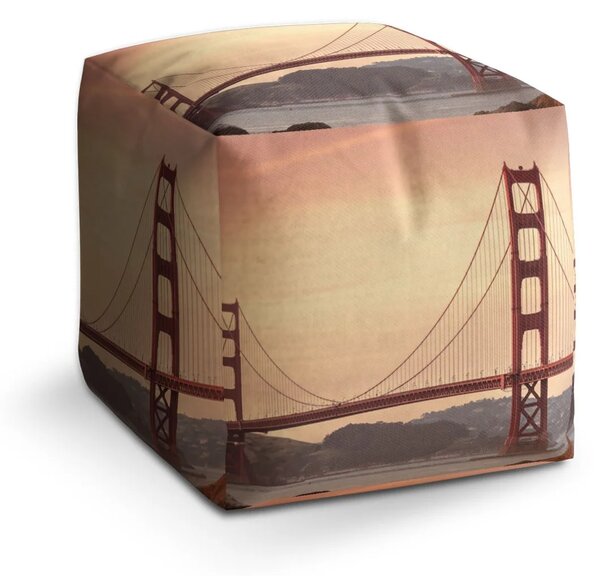 Sablio Taburet Cube Golden Gate 2 - 40x40x40 cm