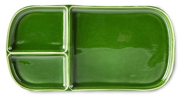 Set 2ks zelený keramický tácek The Emeralds - 27*14*2cm - HKLIVING