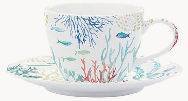 Sada porcelánových šálků na kávu's podšálky Under The Sea, 2 díly