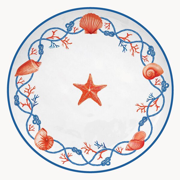 Sada snídaňových talířů z porcelánu Cote De Mer, 4 díly