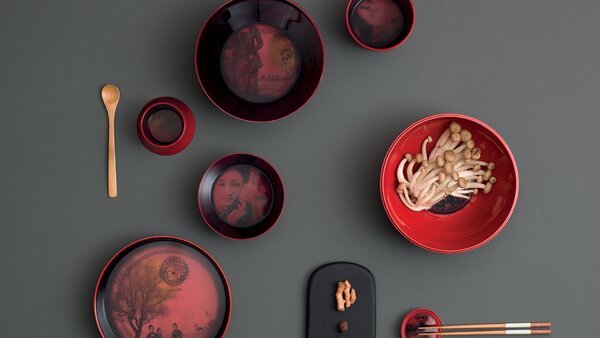 Ibride designové mísy a talíře Ming China Red