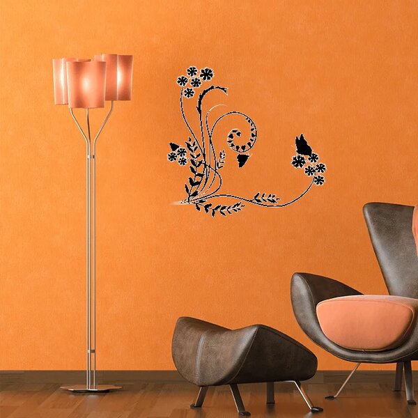 Sablio Samolepka na zeď: Motýlí ornament 4 - 60x56 cm