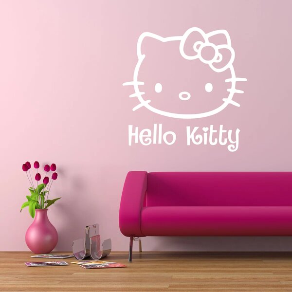 Sablio Samolepka na zeď: Hello Kitty - 60x59 cm