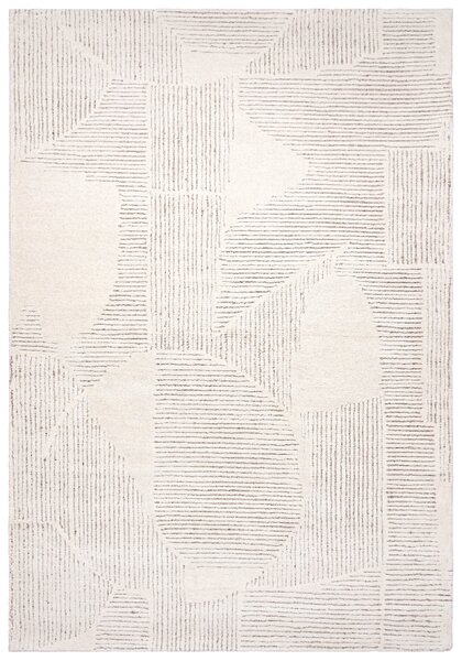 Nirmal Kusový koberec vlněný ESTONIA EST-32 Ručně tkaný krémový šedý Rozměr: 80x150 cm