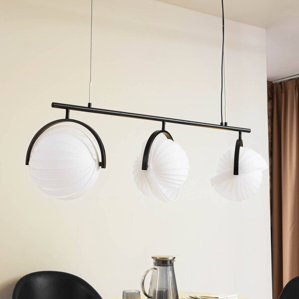 Závěsné svítidlo Lucande Helva, bílá/černá, 3 světla, 108 cm
