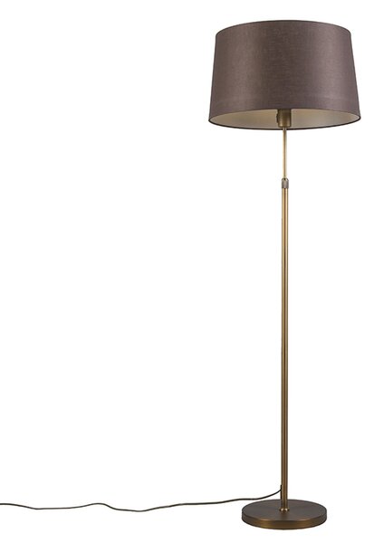 Stojací lampa bronzová s hnědým stínítkem 45 cm nastavitelná - Parte