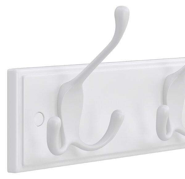 SONGMICS Nástěnný věšák 4 háčky 40 cm bílý