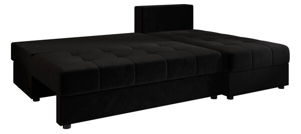 Rozkládací rohová sedačka ADELINDE - černá 2, pravý roh