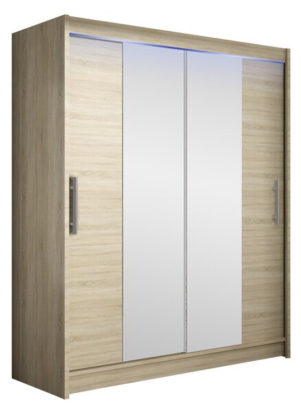 Skříň s posuvnými dveřmi Presto II, Barva: kašmír, Osvětlení: osvětlení LED RGB - barevné 5903211405013